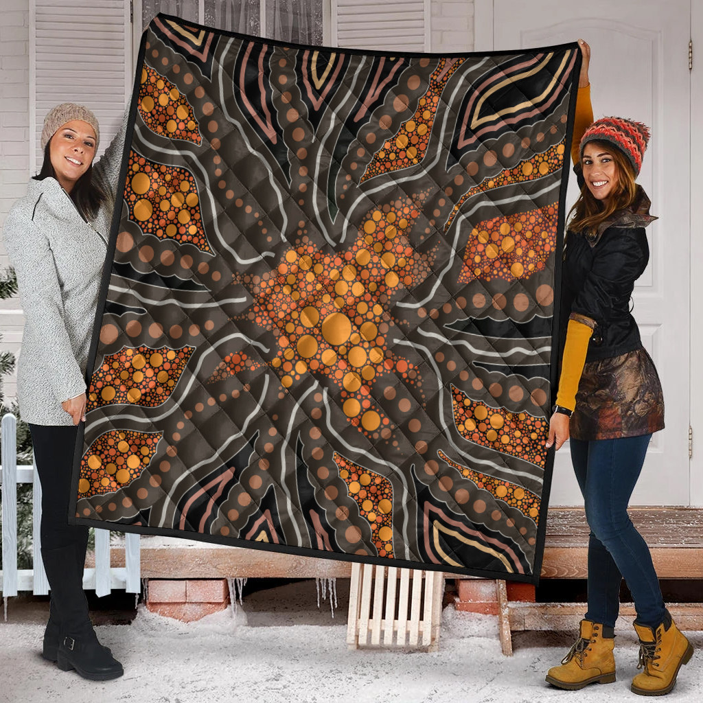 Australia Aboriginal Inspired Quilt - Aboriginal Style Of Background Quilt